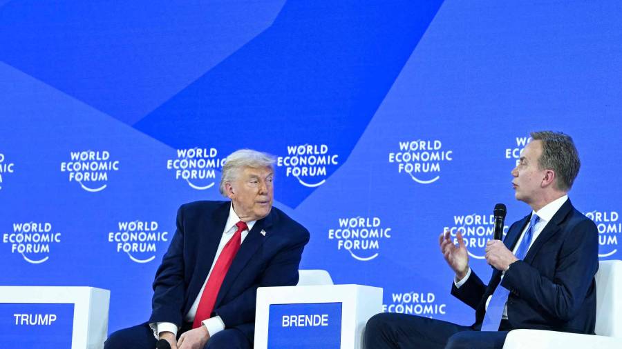 $![during the World Economic Forum (WEF) annual meeting in Davos on January 21, 2026. The World Economic][Forum takes place in Davos from January 19 to January 23, 2026. (Photo by Mandel NGAN / AFP)]