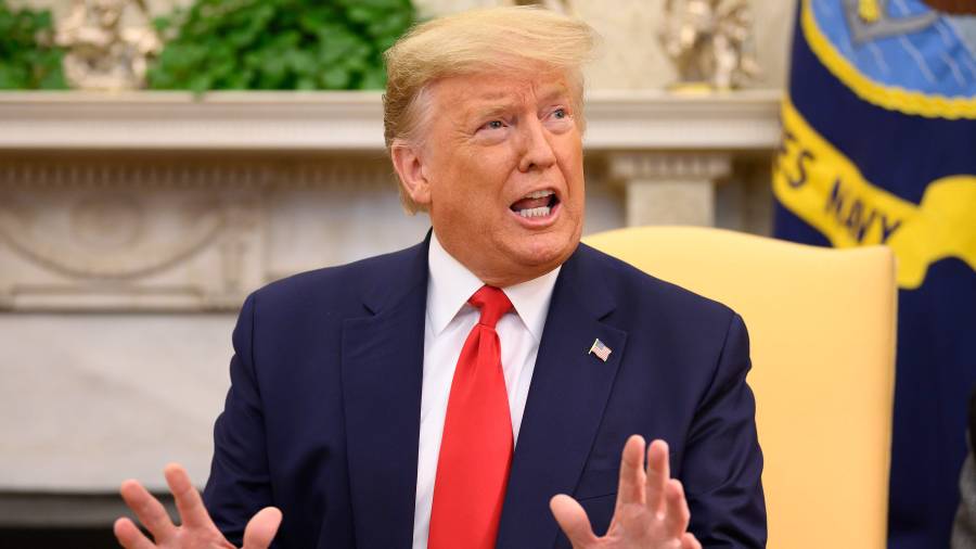 $![US President Donald Trump speaks during a meeting with the president of the Republic of Ecuador]